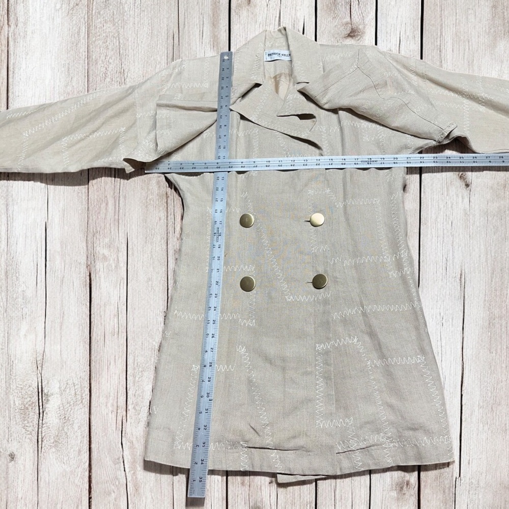 Vintage PATRICK KELLY Women’s 100% Linen Beige Jacket ~ Size 38 ~ MUSEUM WORTHY - Picture 11 of 16